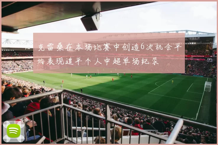 克雷桑在本场比赛中创造6次机会平均表现追平个人中超单场纪录